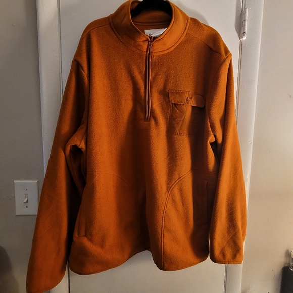Goodfellow Quarter zip fleece XXL NWT rust orange - Picture 3 of 12